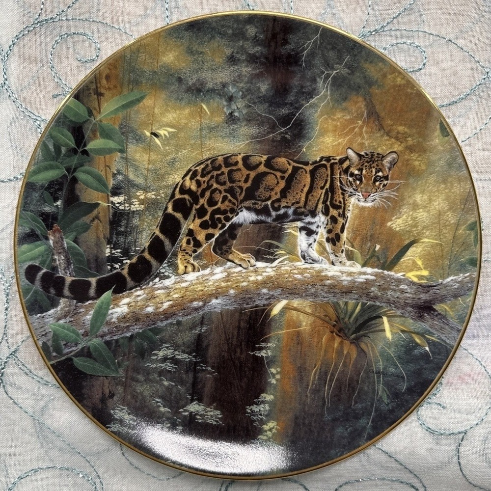 W.S. George The Clouded Leopard Charles Frace Collector Plate 1991 COA